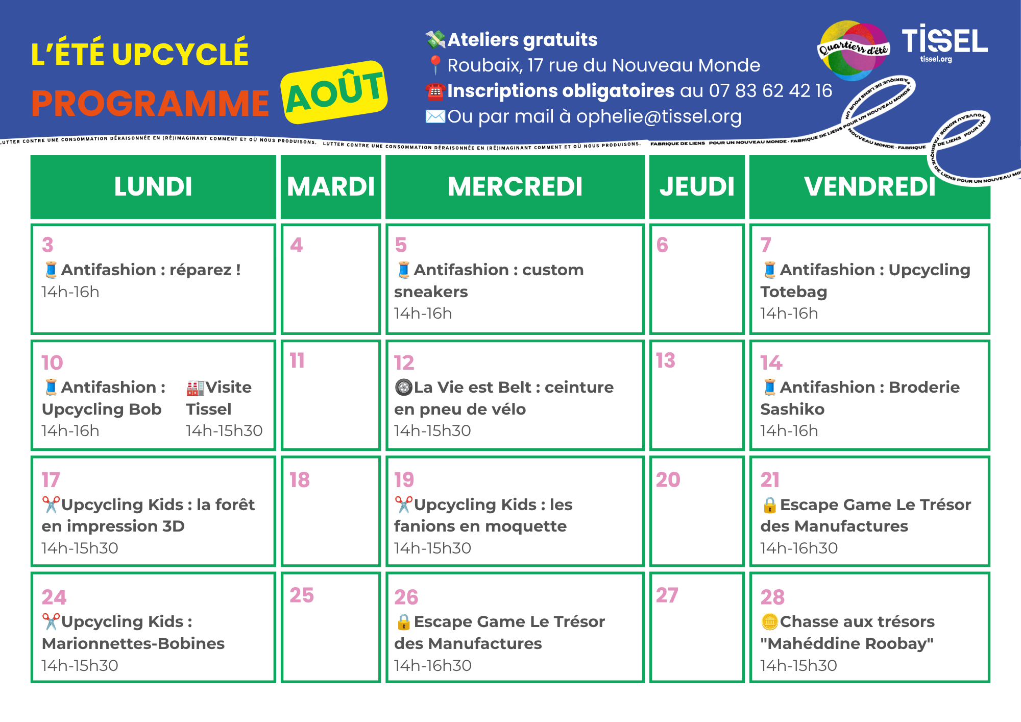 Quartiers d'été août